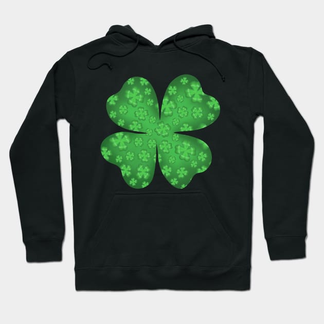 St Patrick's day four leaf clover Hoodie by Purrfect